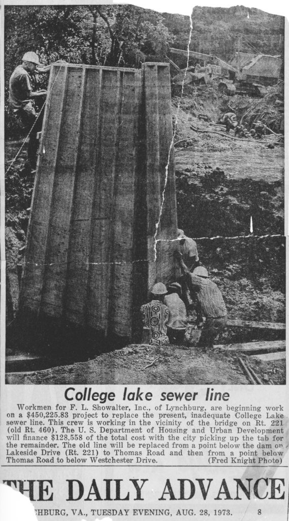 FLS_CollegeLakeSewerLine_Newspaper Archive Document from F.L. Showalter History