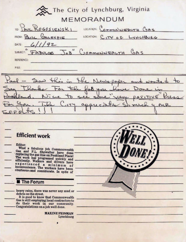 FLS_Memorandum Archive Document from F.L. Showalter History